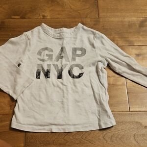 GAP Kids Gray Long Sleeve Tee with NYC Print